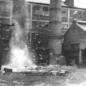 Metal chimney being exploded